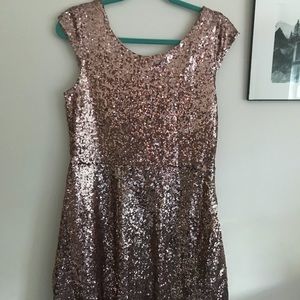 Gold sequin dress